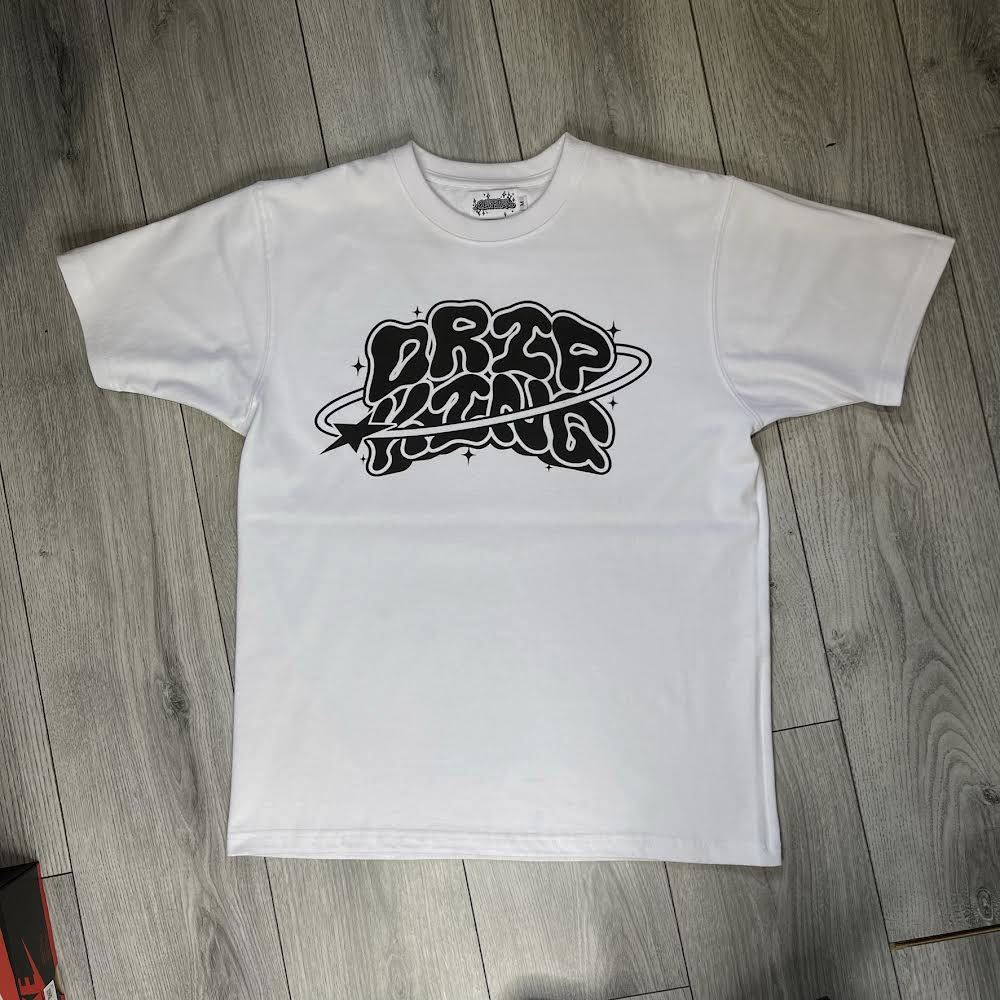 Drip King Logo Tee - White with Black Graphic